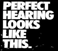 graphic with clear words "perfect hearing looks like this."