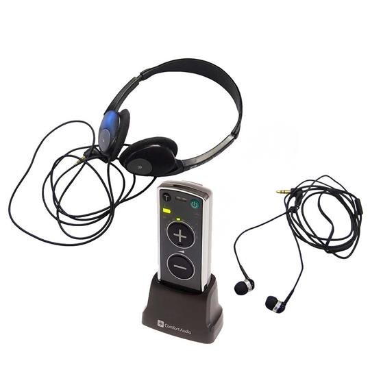 Photo of a Comfort Audio Duett with earbuds and headphones